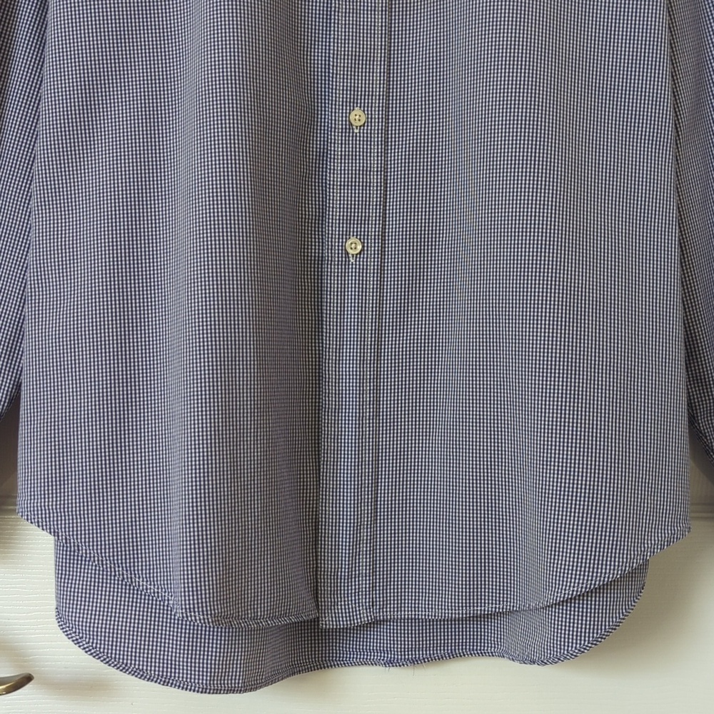 Ralph Lauren 90's Vintage Yarmouth Gingham Long Sleeve Button Down Shirt Purple - Picture 7 of 11